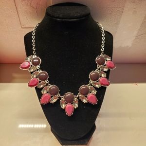 Purple and silver statement necklace